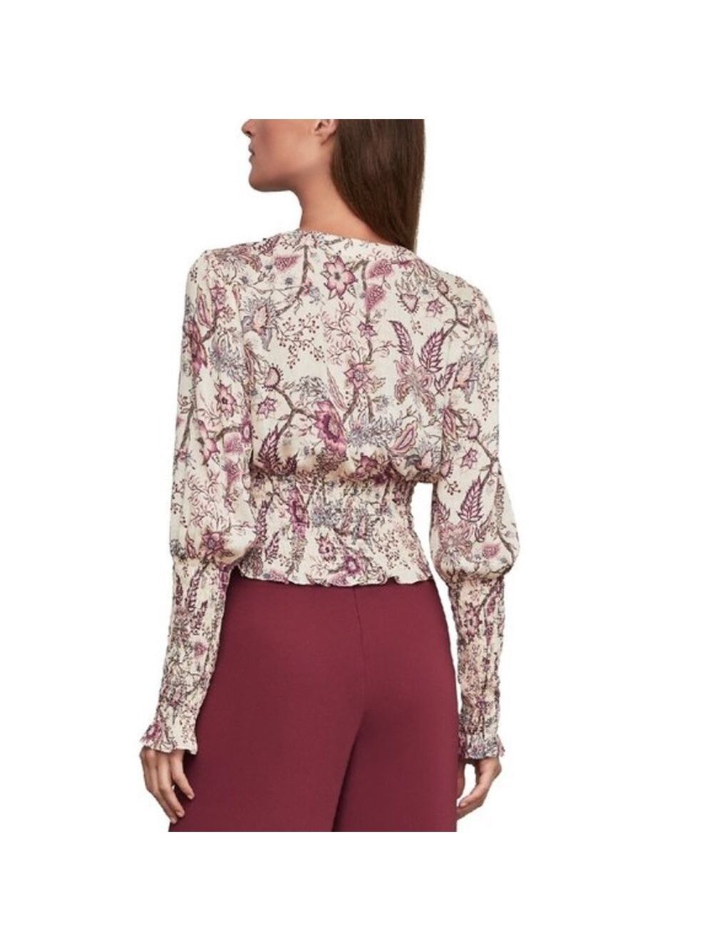 BCBGMAXAZRIA Floral-Print Flounce Blouse - Picture 2 of 8